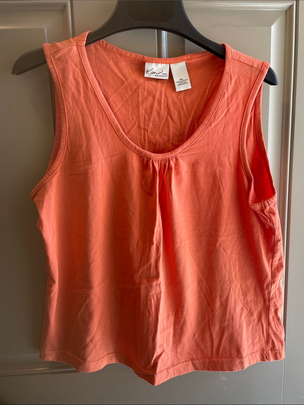 Kim Rogers Coral Scoop Neck Sleeveless Tank